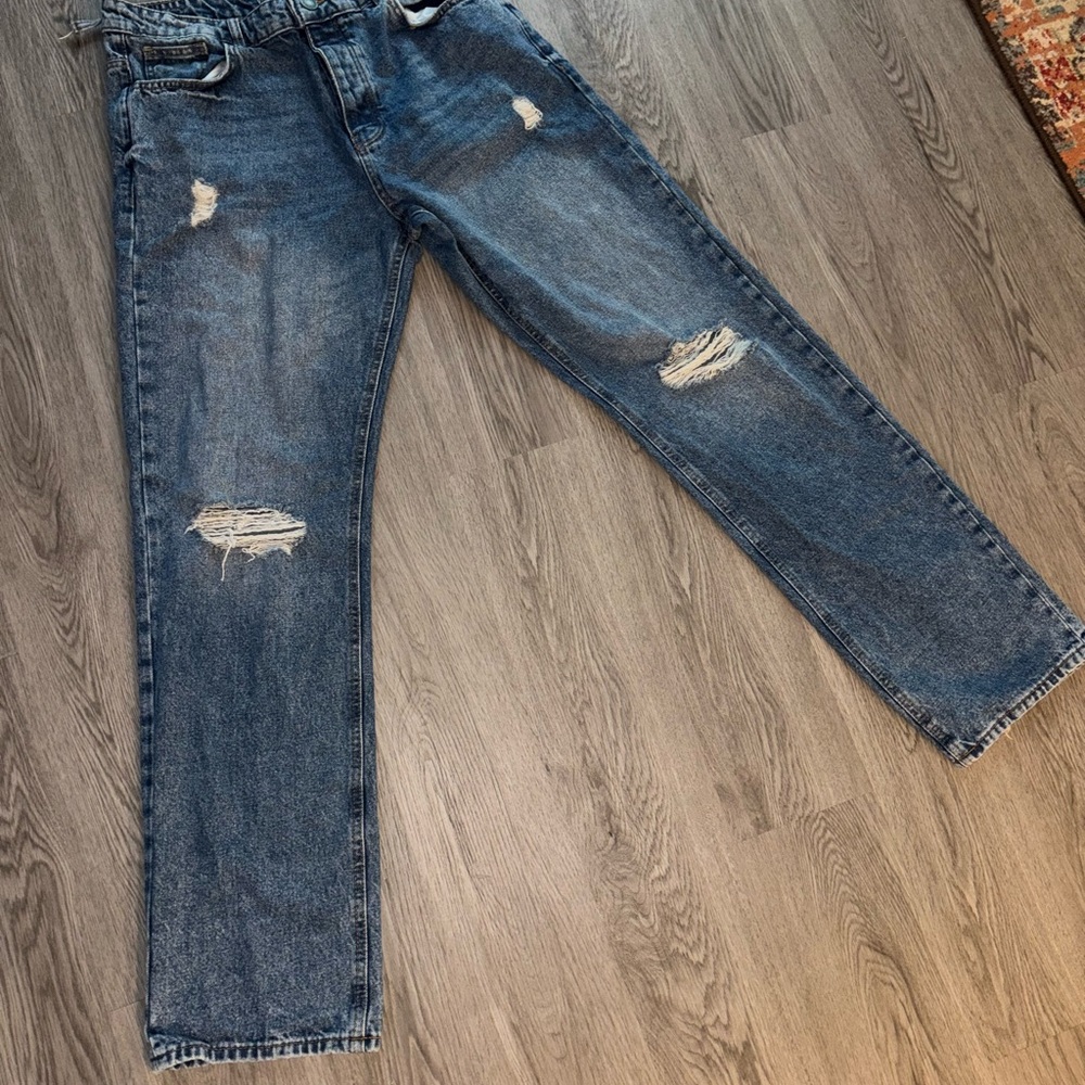 Denim Co. Women’s Distressed Blue Jeans - Classic Ripped Denim Sz 34(flawed)